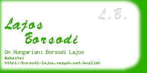 lajos borsodi business card